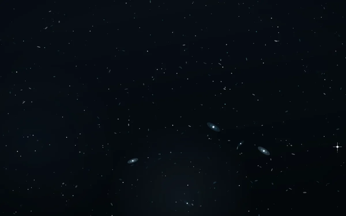 Witch Head Glow Deep Field — dark black and blue galaxy background