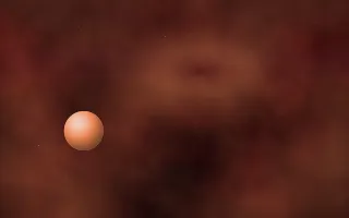 Carina Forge Planetfall II — dark black, red and orange galaxy background, variation II