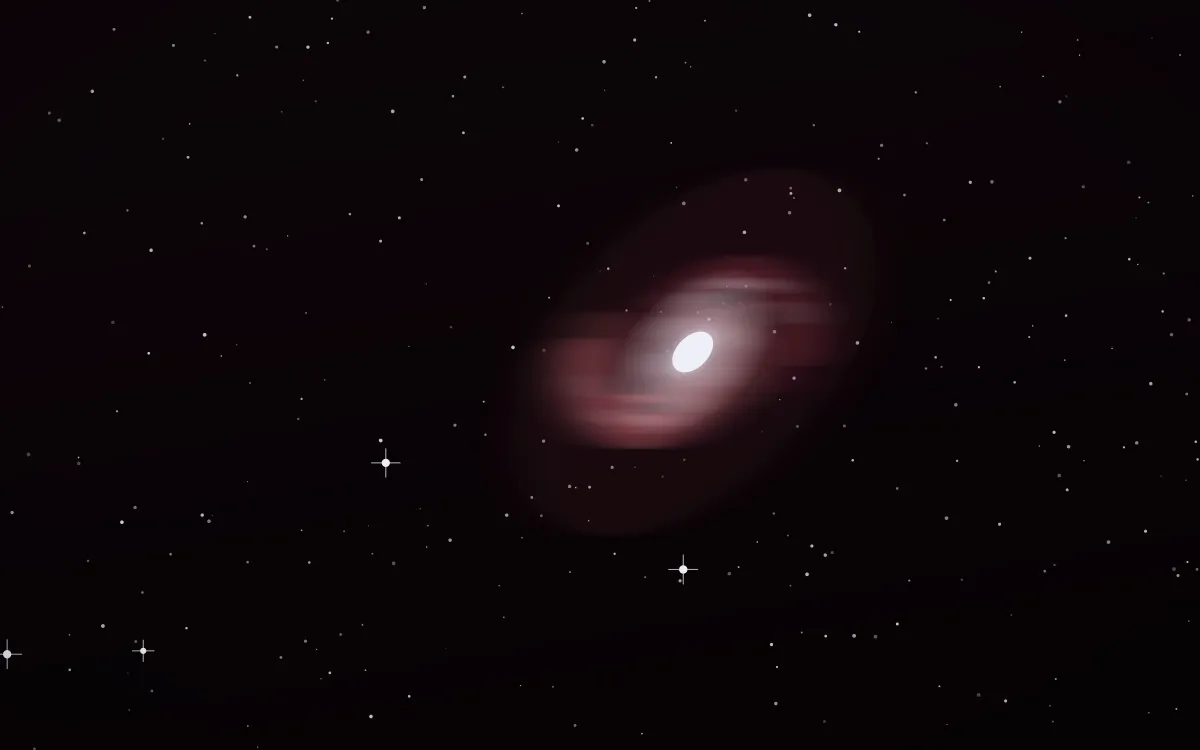 Cave Nebula Glow Spiral — dark black, red and white galaxy background