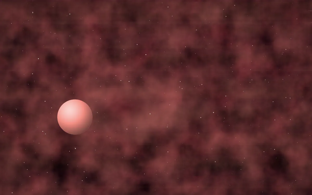 Coral Nursery Planetfall — dark black and red galaxy background
