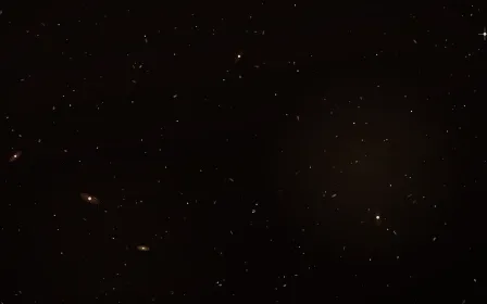 Eagle Forge Deep Field — dark black, brown and orange galaxy background