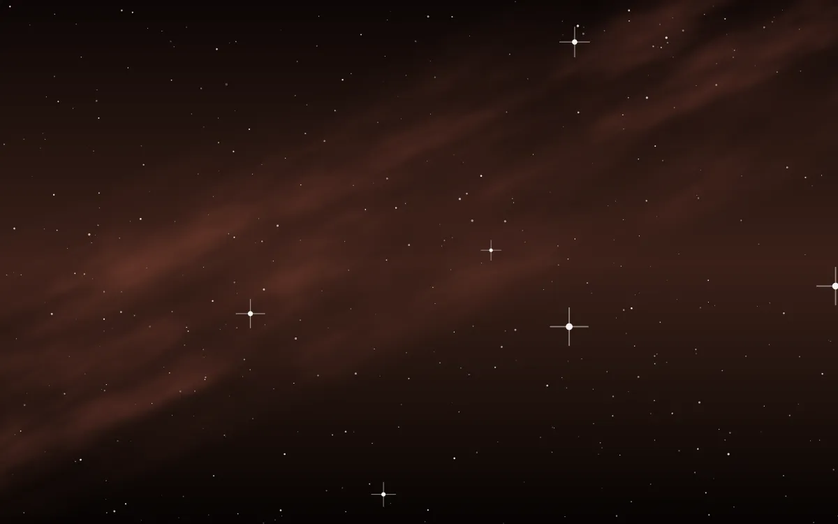 Elephant Trunk Star Veil — dark black, brown and red galaxy background