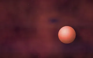 Flaming Star Planetfall III — dark black and red galaxy background, variation III