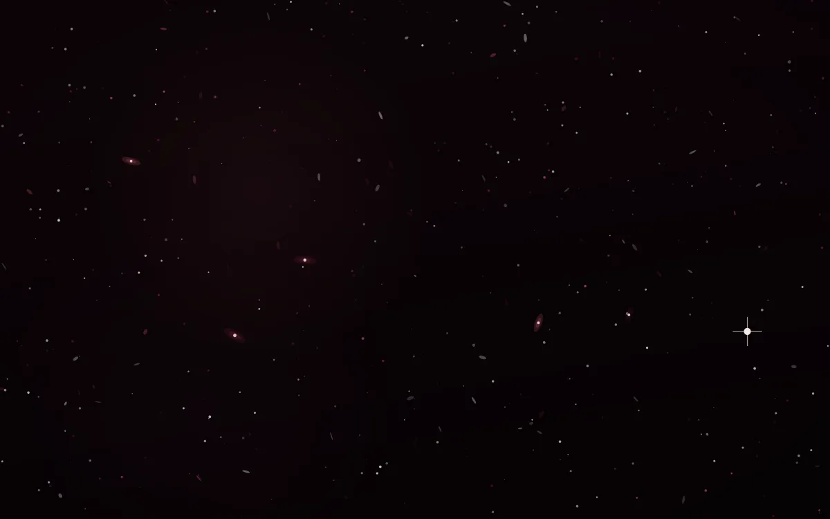Garnet Drift Deep Field — dark black and red galaxy background