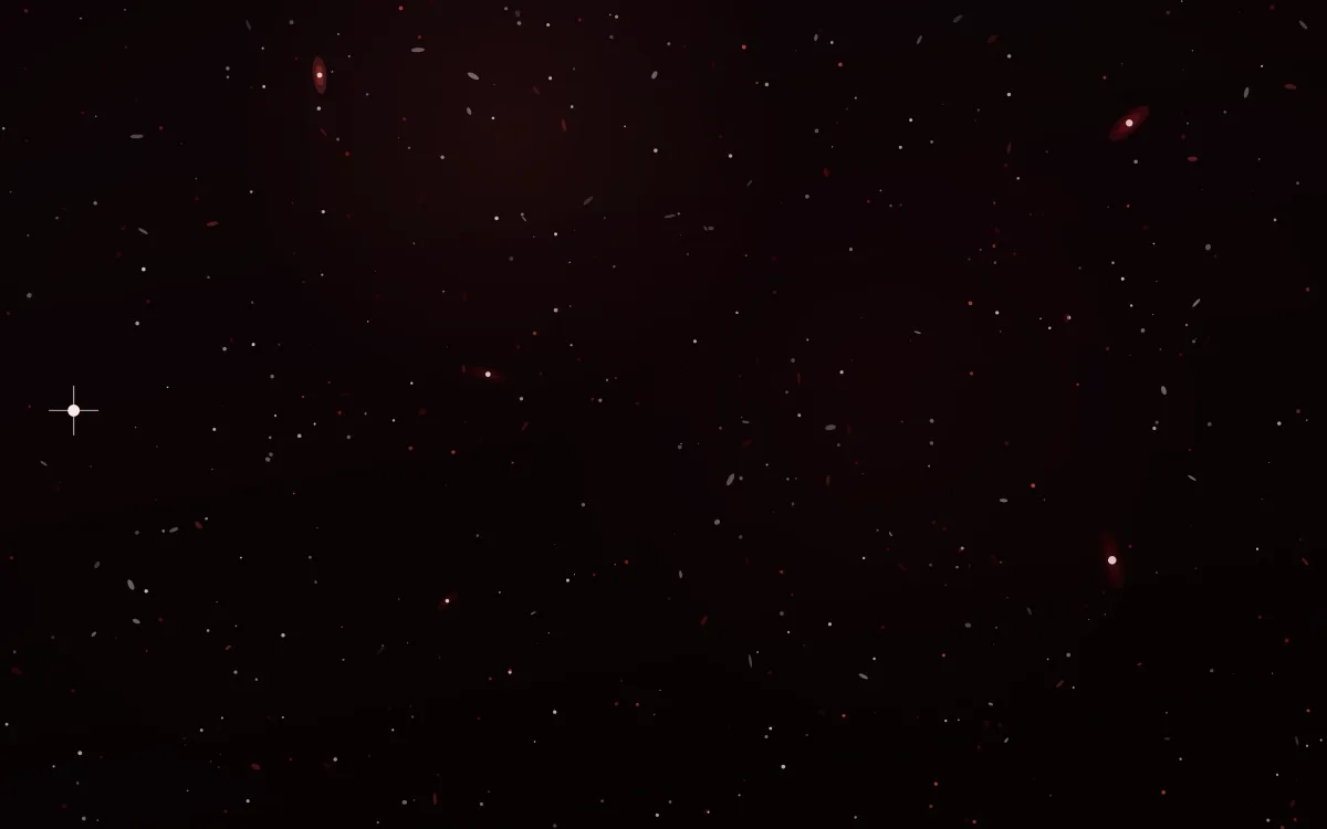 H-Alpha Storm Deep Field — dark black and red galaxy background