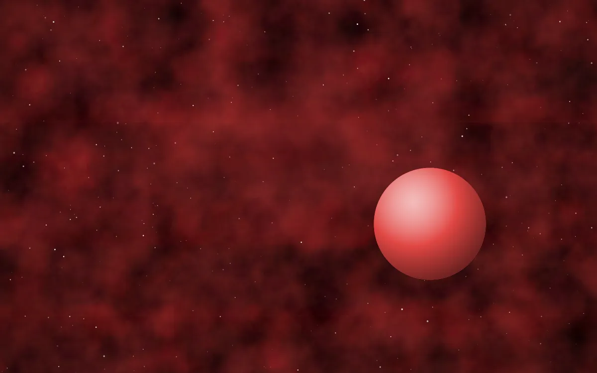 H-Alpha Storm Planetfall — dark black and red galaxy background