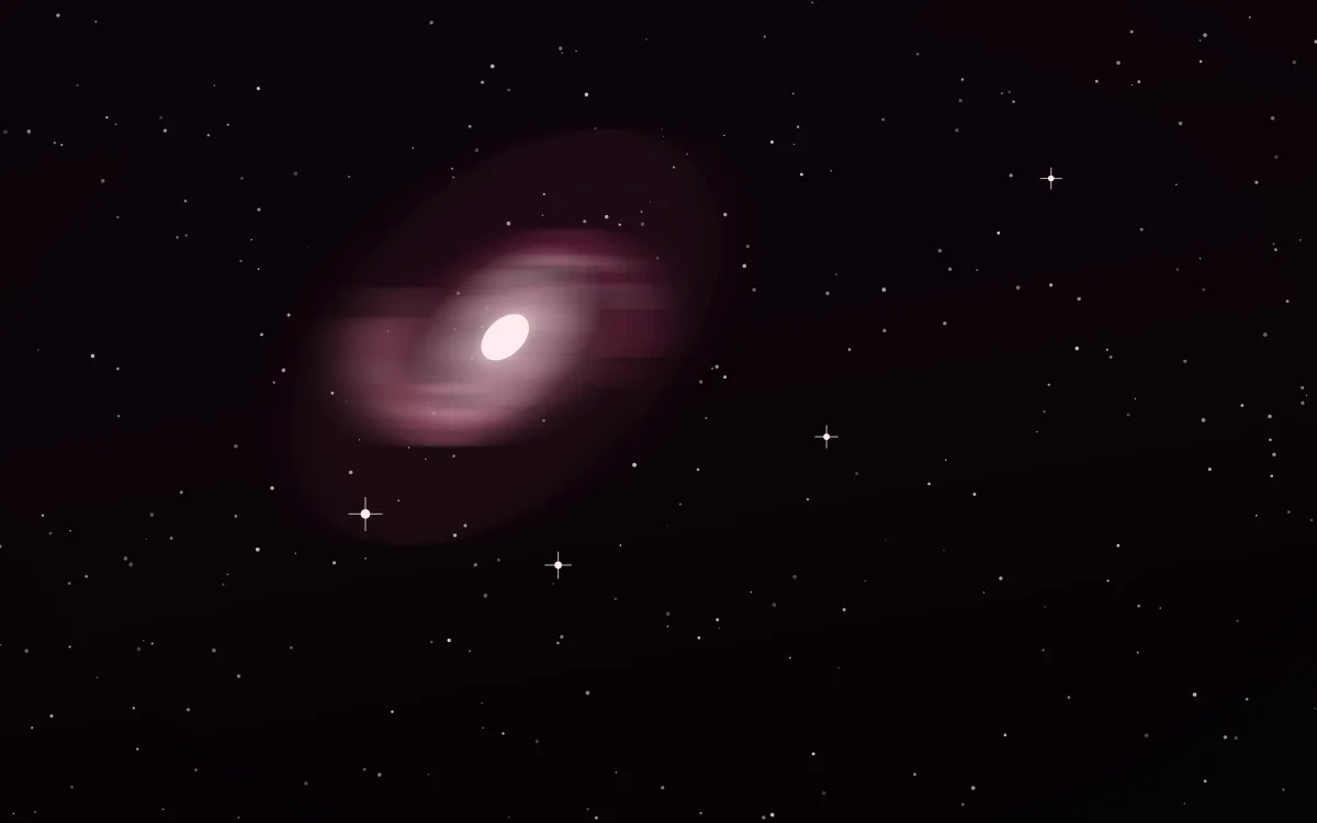 Heart Nebula Glow Spiral — dark black, pink and white galaxy background