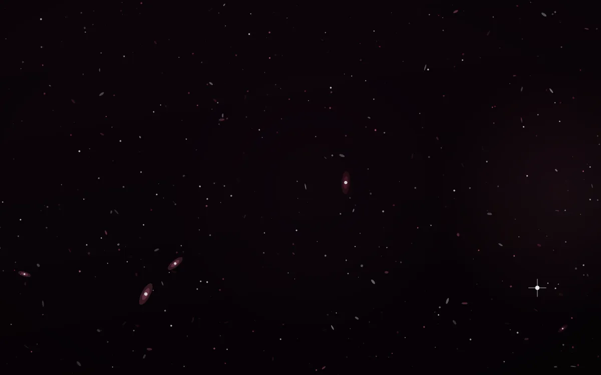 Jellyfish Drift Deep Field — dark black and pink galaxy background