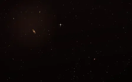 Lagoon Ember Deep Field — dark black, red and orange galaxy background