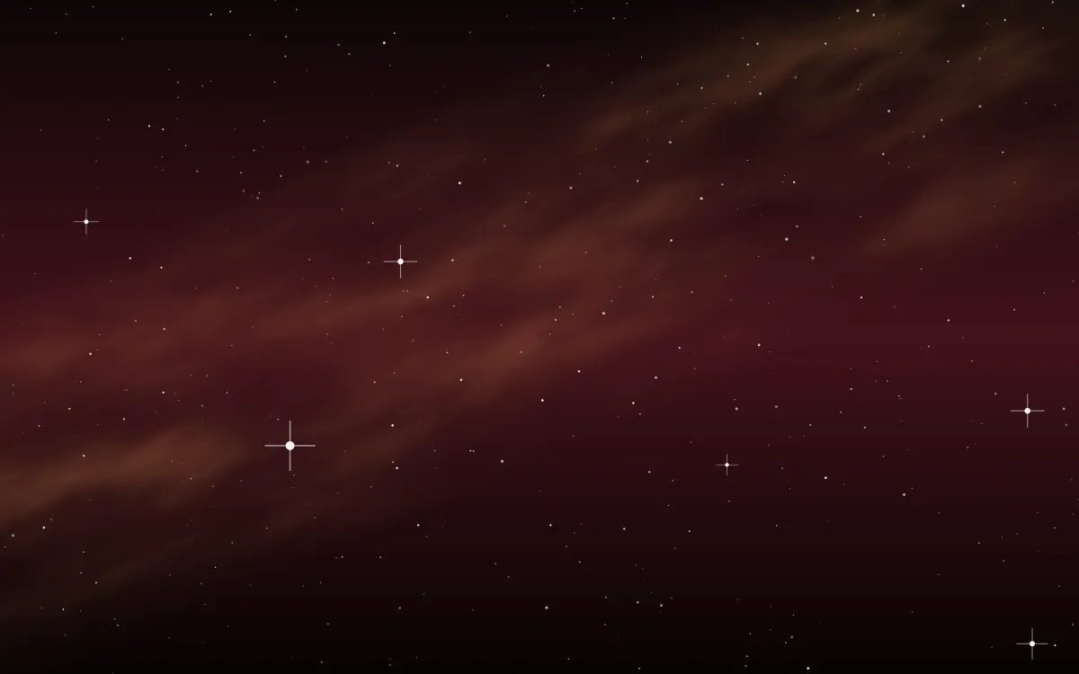 Lagoon Ember Star Veil — dark black, red and orange galaxy background