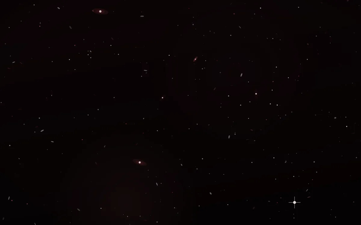 Maroon Hollow Deep Field — dark black and red galaxy background