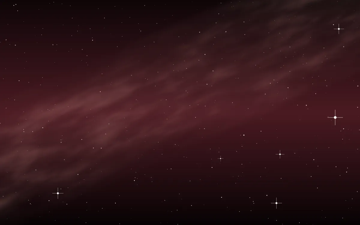 Omega Flame Star Veil — dark black and red galaxy background