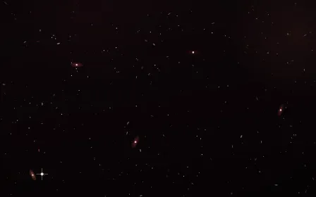 Orion Veil Deep Field — dark black and red galaxy background