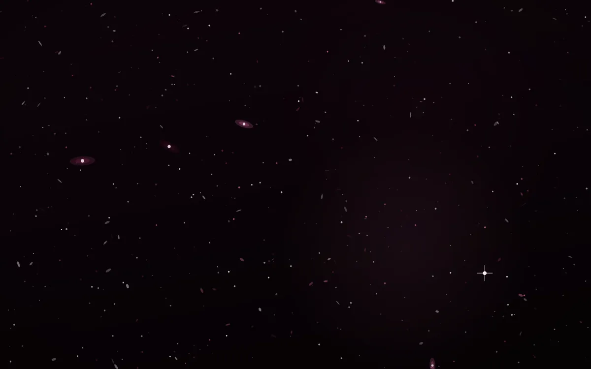 Prawn Nebula Glow Deep Field — dark black and pink galaxy background