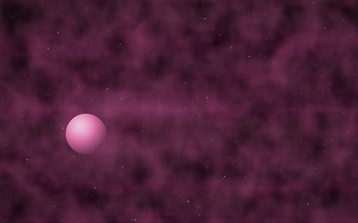 Prawn Nebula Glow Planetfall — dark black and pink galaxy background