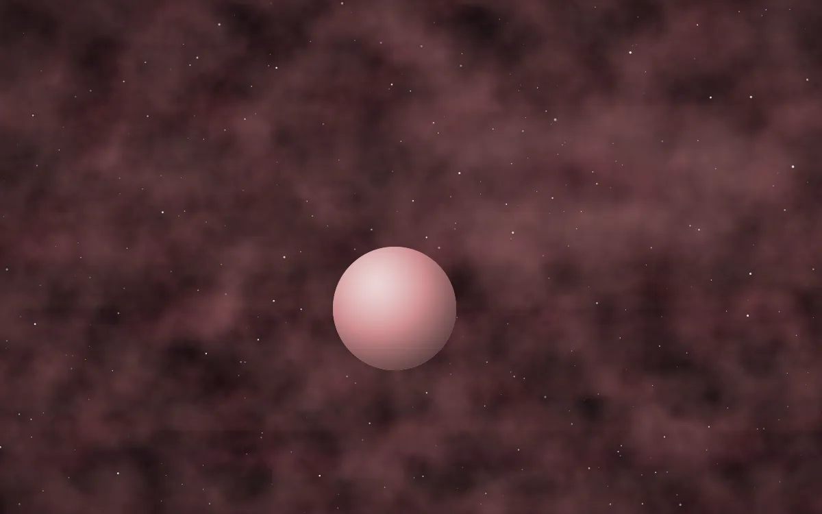 Dusty Rose Halo Planetfall — dark black and red galaxy background