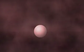 Dusty Rose Halo Planetfall II — dark black and red galaxy background, variation II