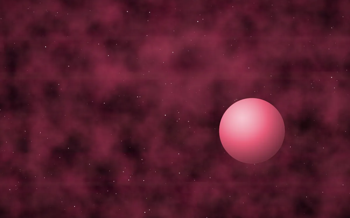 Ruby Cascade Planetfall — dark black, pink and red galaxy background