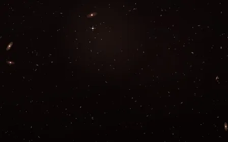 Salmon Shoal Deep Field — dark black and orange galaxy background