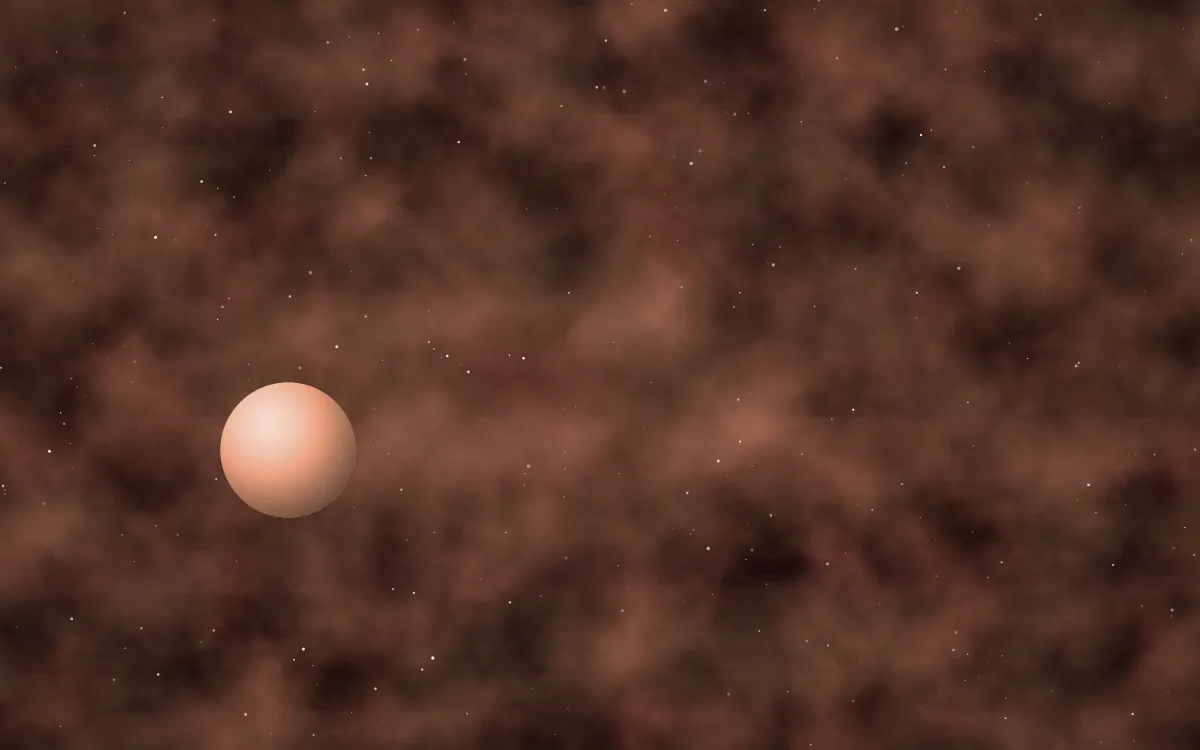 Salmon Shoal Planetfall — dark black and orange galaxy background