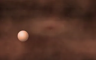 Salmon Shoal Planetfall II — dark black and orange galaxy background, variation II