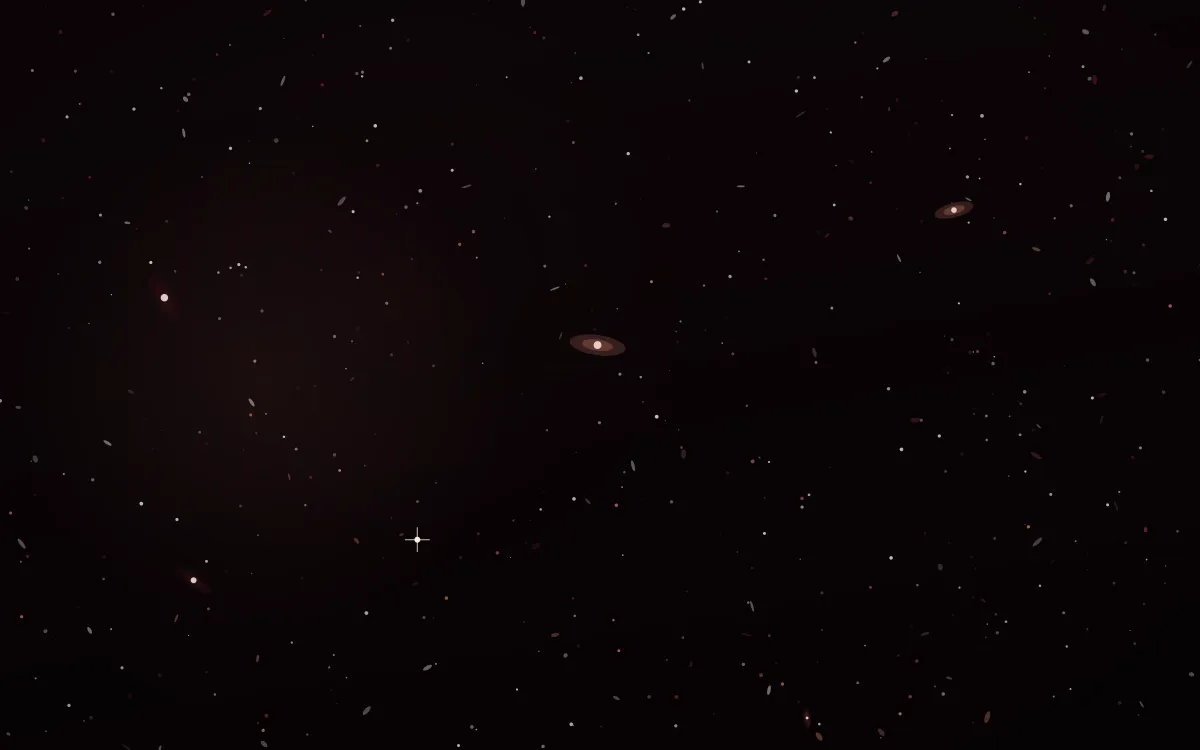 Soul Embers Deep Field — dark black and red galaxy background