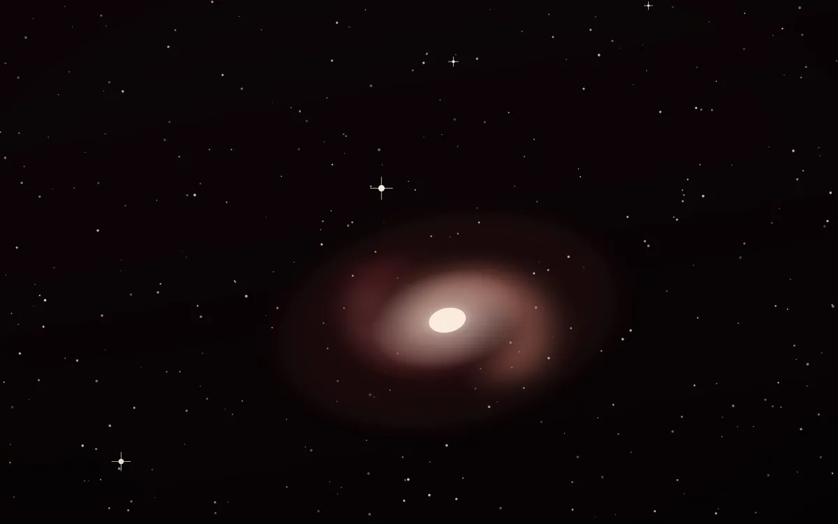 Soul Embers Spiral — dark black, red and beige galaxy background