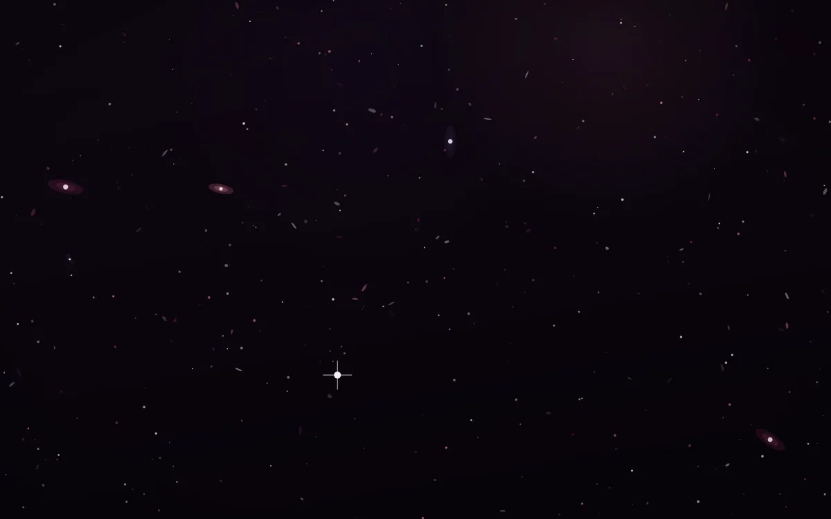 Trifid Rose Deep Field — dark black, pink and red galaxy background