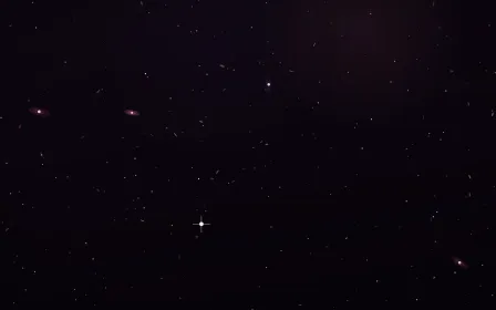 Trifid Rose Deep Field — dark black, pink and red galaxy background