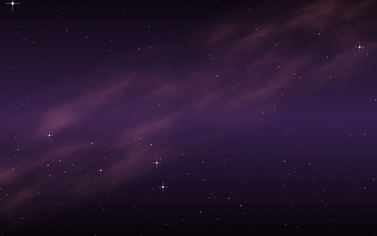 Trifid Rose Star Veil — dark black, purple and red galaxy background