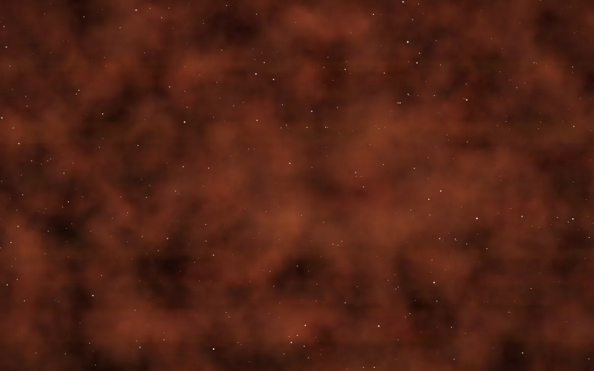 Vermilion Shroud Nebula — dark black, brown and orange galaxy background