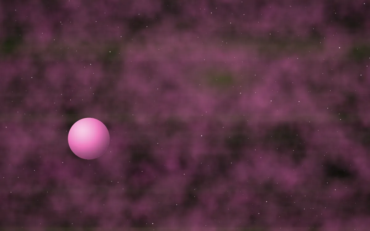 Abell Bloom Planetfall — dark black and pink galaxy background