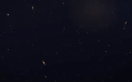 Amber Over Indigo Deep Field — dark black, brown and orange galaxy background