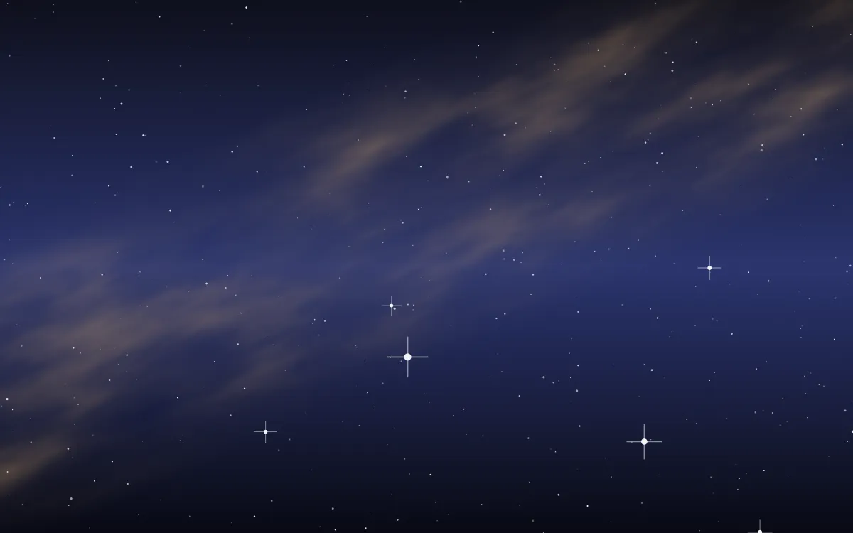 Amber Over Indigo Star Veil — dark black, blue and orange galaxy background