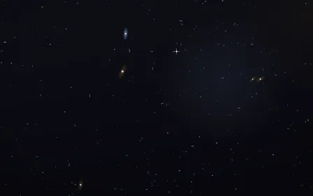 Antennae Clash Deep Field — dark black and blue galaxy background