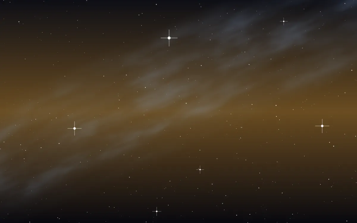 Antennae Clash Star Veil — dark black, brown and blue galaxy background