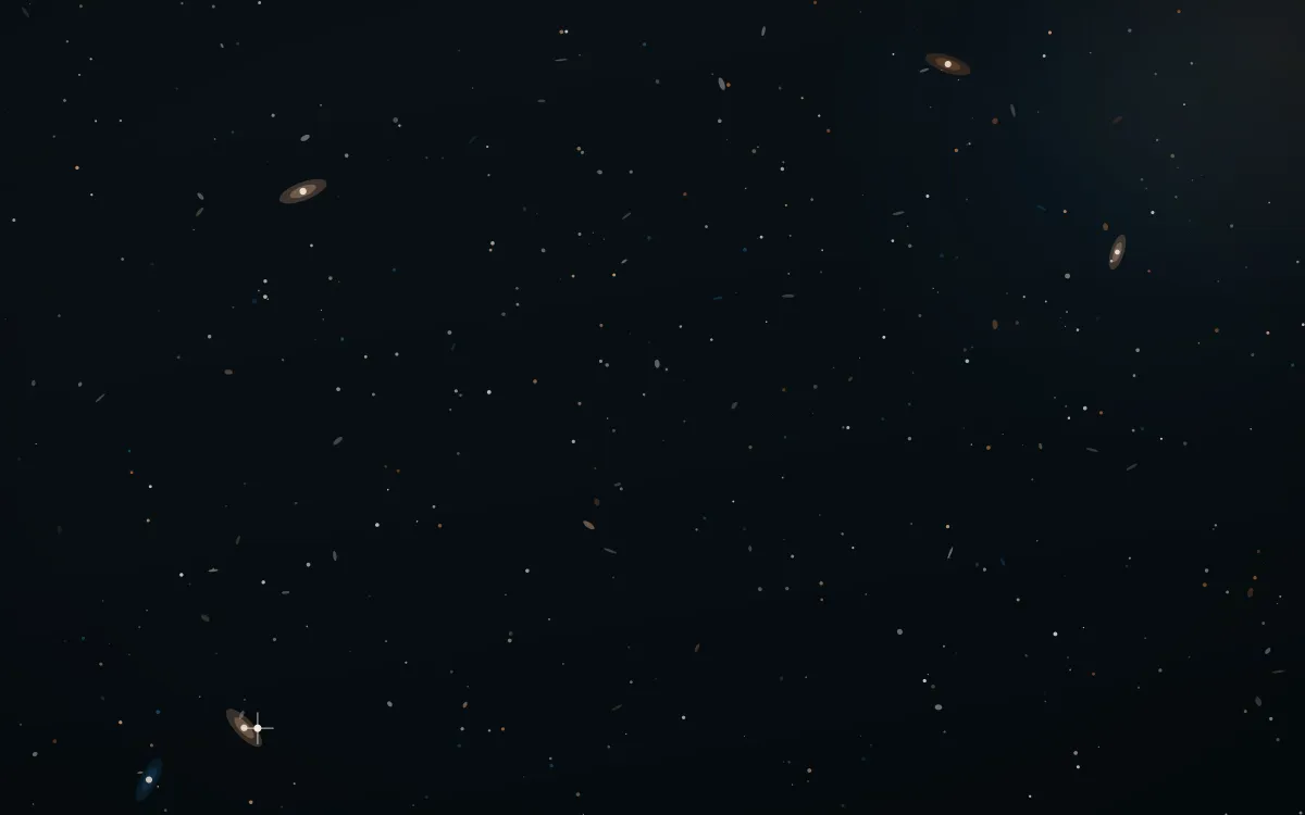 Apricot Cerulean Deep Field — dark black and orange galaxy background