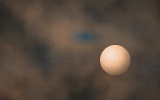 Apricot Cerulean Planetfall — dark black and orange galaxy background