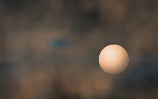 Apricot Cerulean Planetfall III — dark black and orange galaxy background, variation III