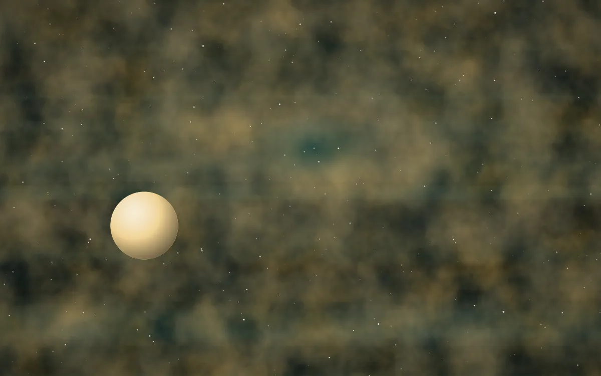 Carina Crown Planetfall — dark black, brown and yellow galaxy background