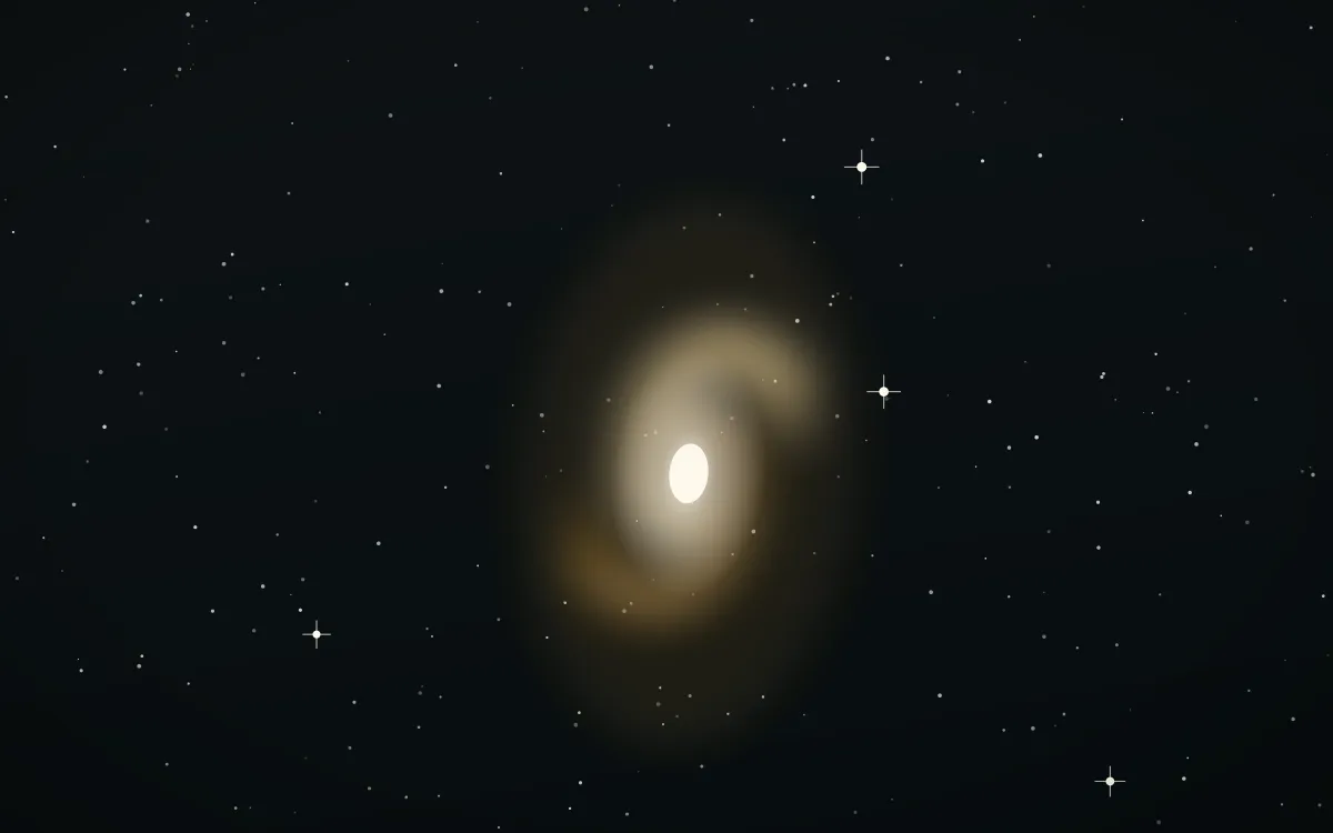 Carina Crown Spiral — dark black, brown and white galaxy background