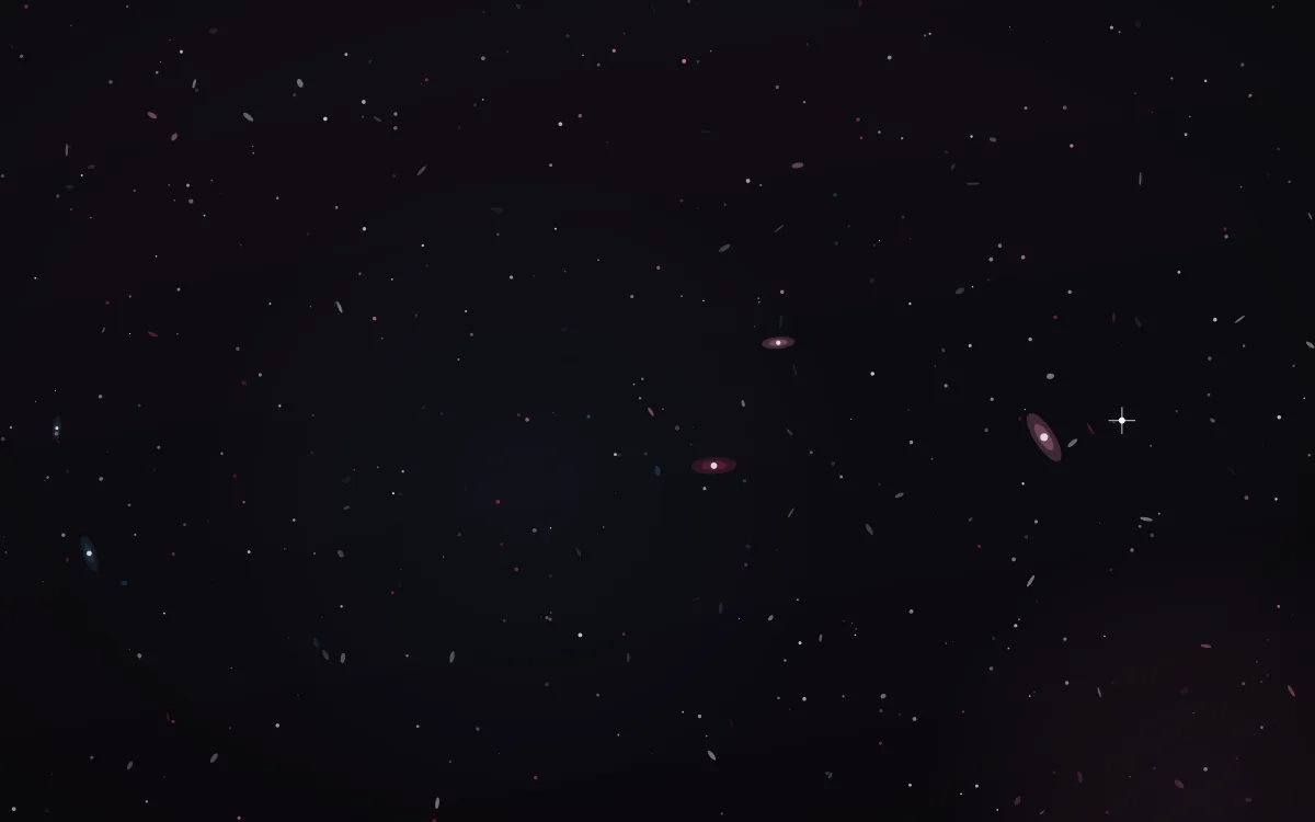 Cerise Arctic Deep Field — dark black and pink galaxy background