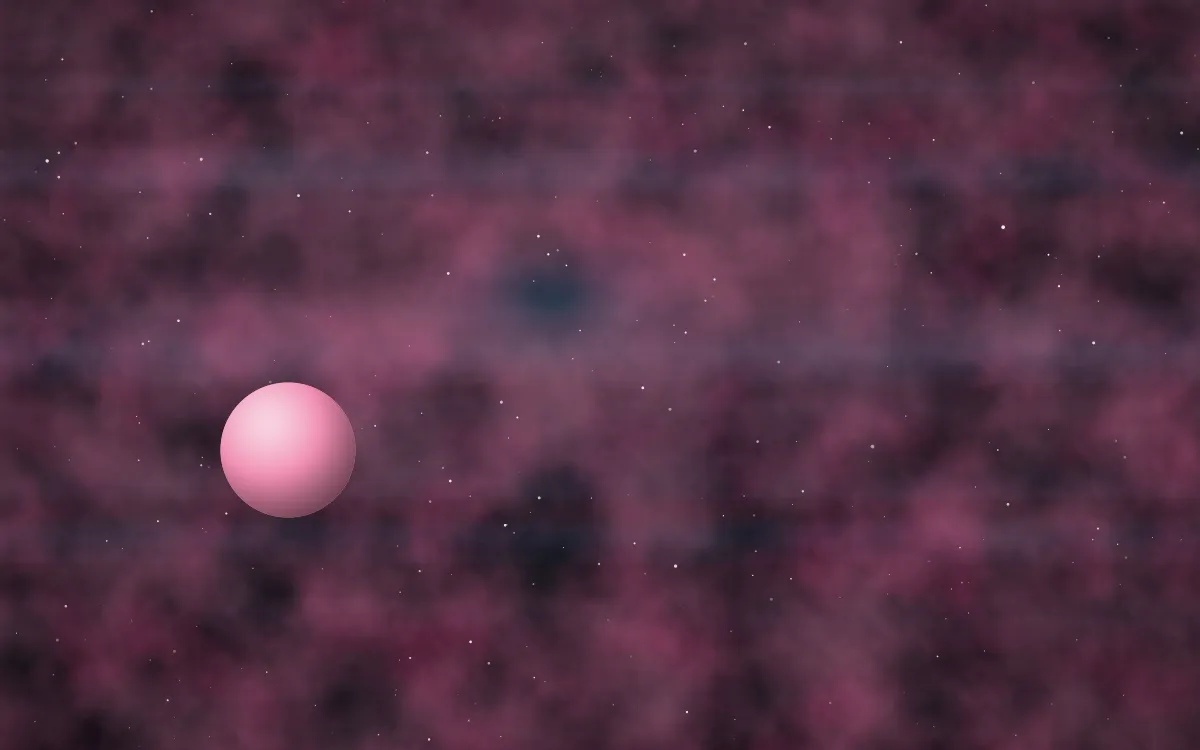 Cerise Arctic Planetfall — dark black and pink galaxy background