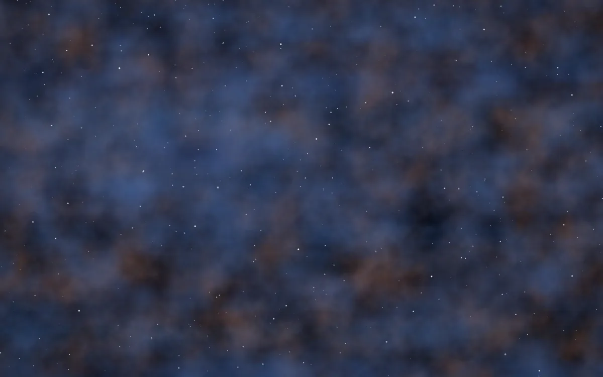Copper On Cobalt Nebula — dark black, brown and blue galaxy background