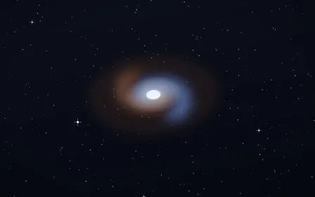 Copper On Cobalt Spiral — dark black, brown and white galaxy background