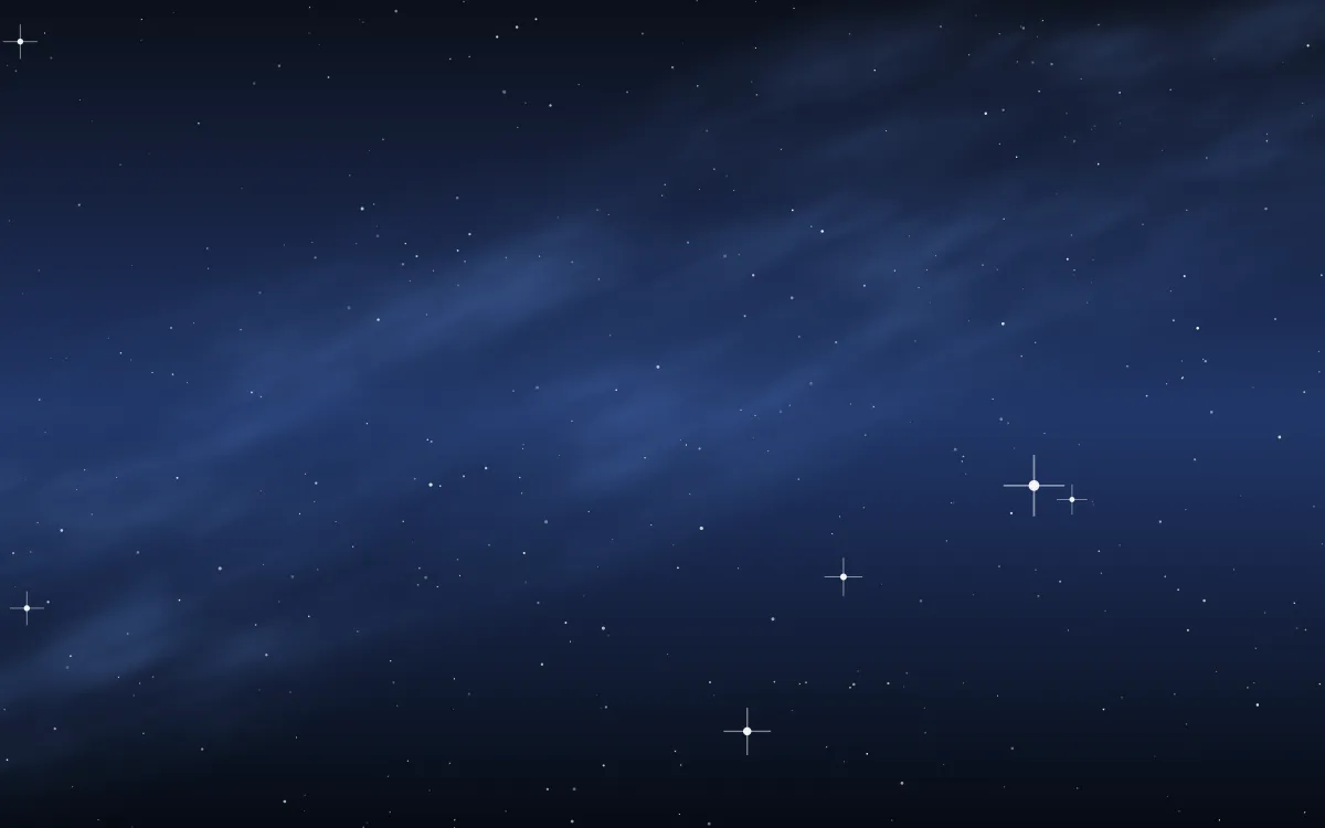 Copper On Cobalt Star Veil — dark black and blue galaxy background