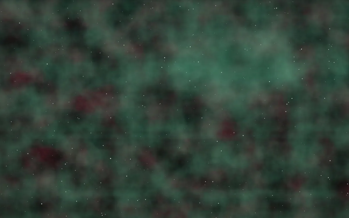Crimson Emerald Field Nebula — dark black, red and green galaxy background
