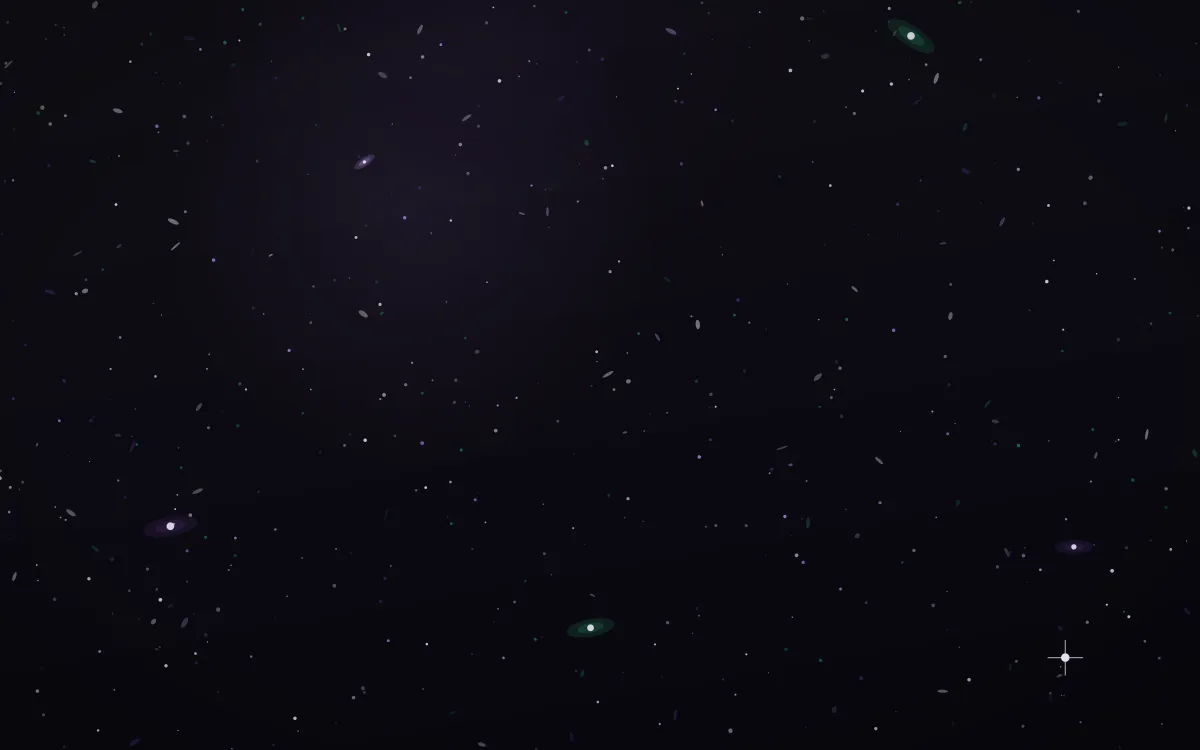 Emerald Violet Shroud Deep Field — dark black, green and purple galaxy background