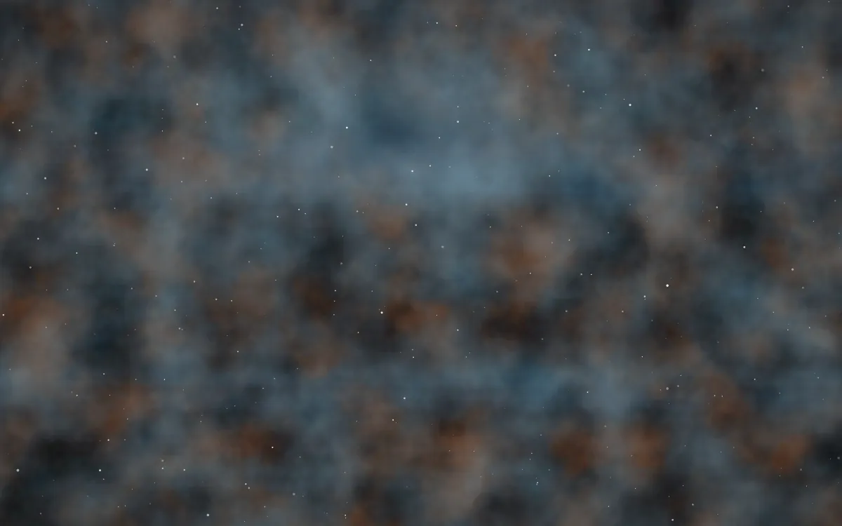 Frostfire Remnant Nebula — dark black, brown and blue galaxy background