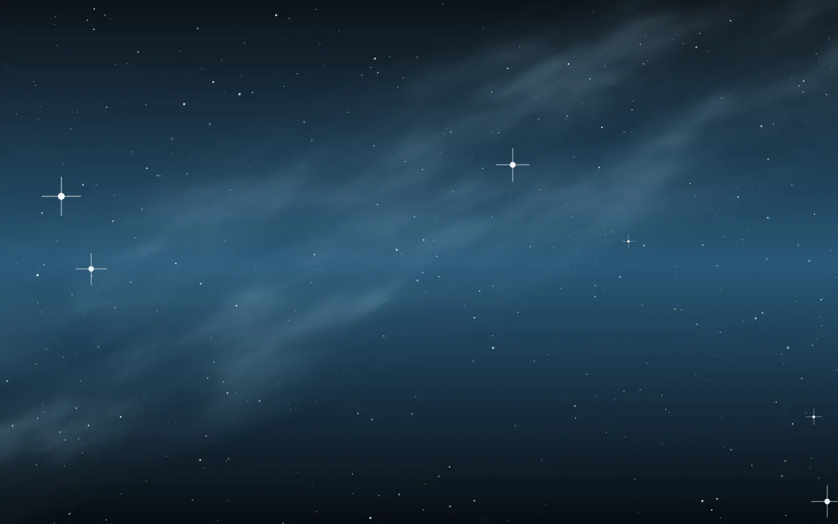Frostfire Remnant Star Veil — dark black and blue galaxy background